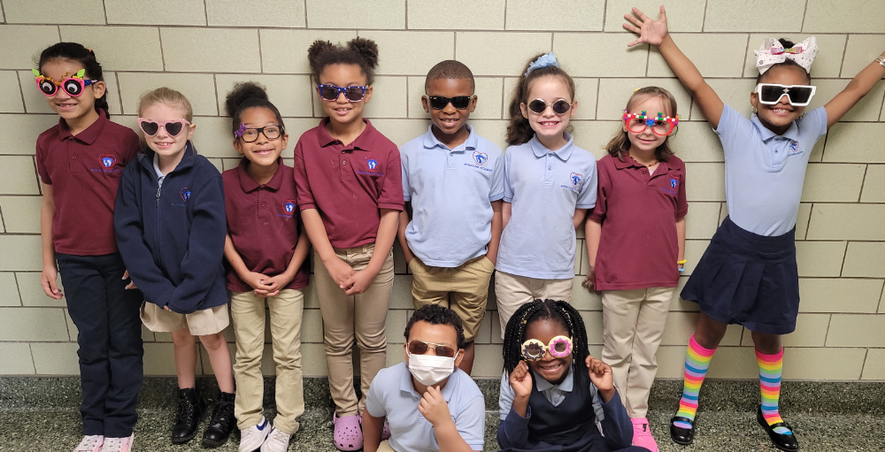Syracuse Academy of Science elementary school celebrates Fridays with a Spirit Day theme of Funky Frames as they participate in the annual Countdown to Summer event.