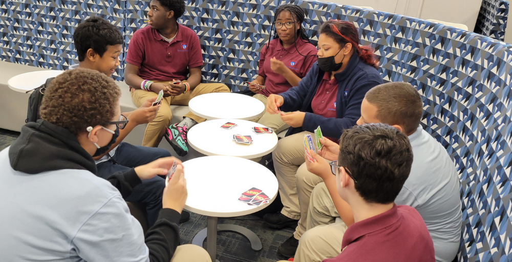 Syracuse Academy of Science high school hosts an Uno Tournament for students in grades 8-11 as a study break from preparing for Regents Exams and end of year tests.