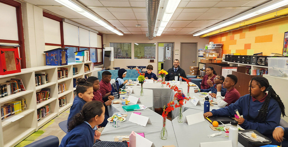 Syracuse Academy of Science Middle Schoolers Share Lunch with Superintendent Dr. Hayali
