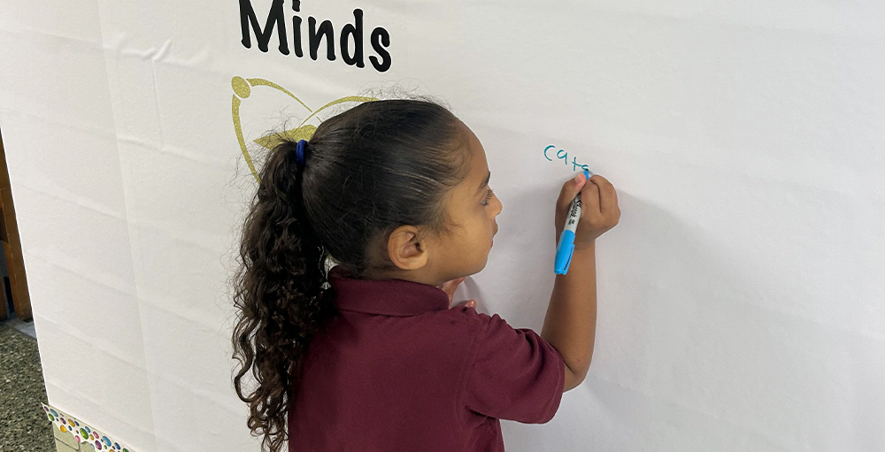 First SAS ES Students of the Year Join the Marvelous Minds Wall